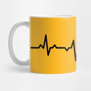 Kitty Heartbeat Black Mug